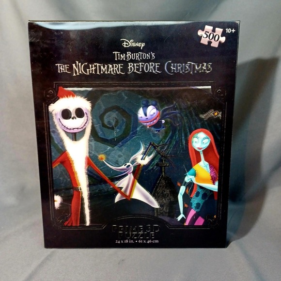 Disney Other - Disney The Nightmare Before Christmas Prime 3D 500 Piece Puzzle Jack Sally